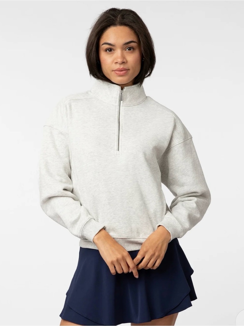 Rhoback Light Gray Half-Zip Funnel Neck Sweatshirt - never worn
